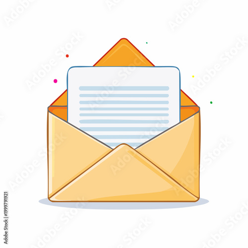 Open Envelope with Letter Inside