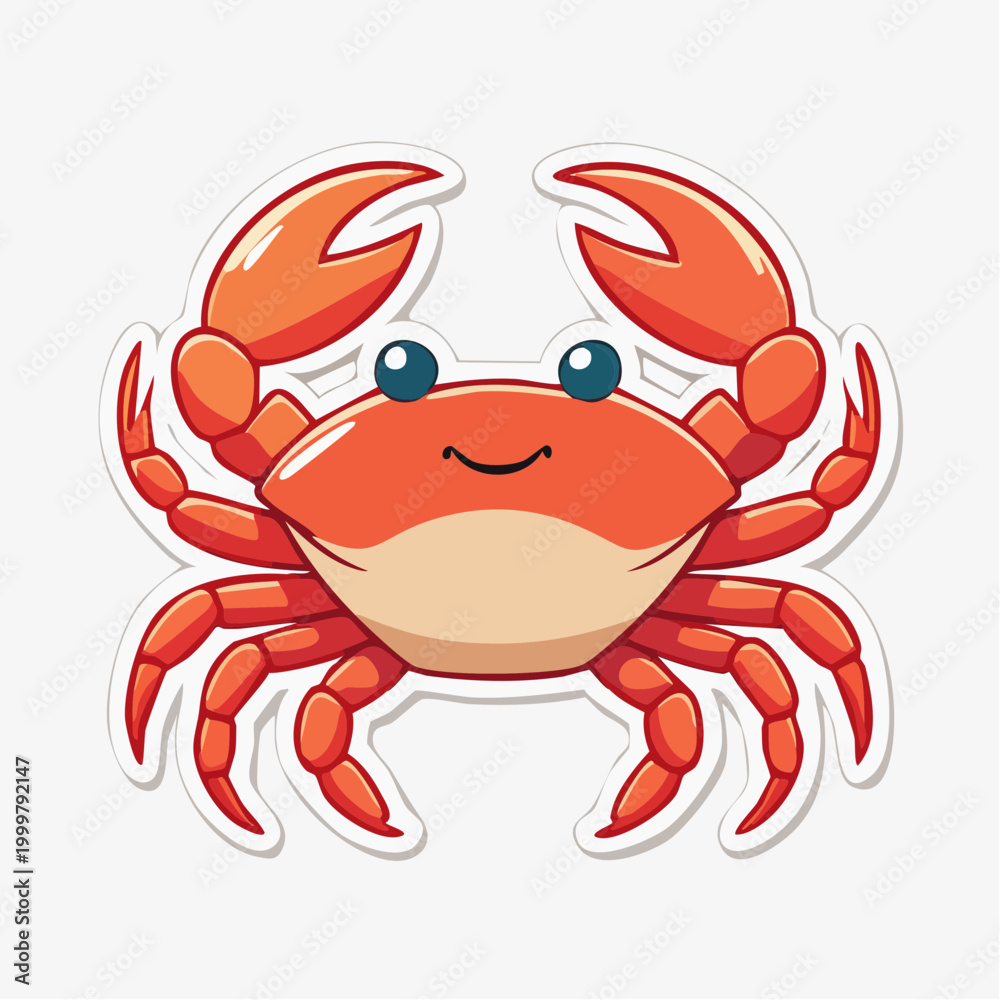 Fototapeta premium Cute Cartoon Crab Illustration