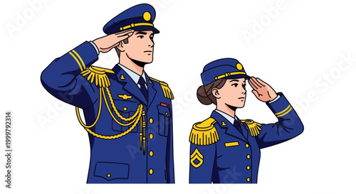 Man and woman in military uniform.