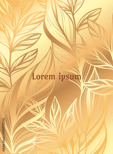 Golden leaf background. Vector illustration