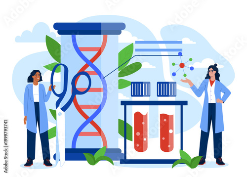 Genetic editing concept. Vector illustration