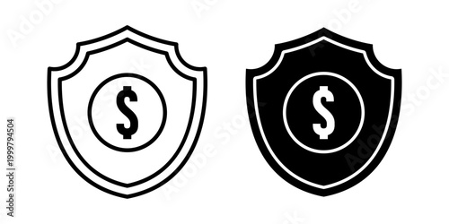 Dollar shield finance protection money security payment system safe banking concept for digital use