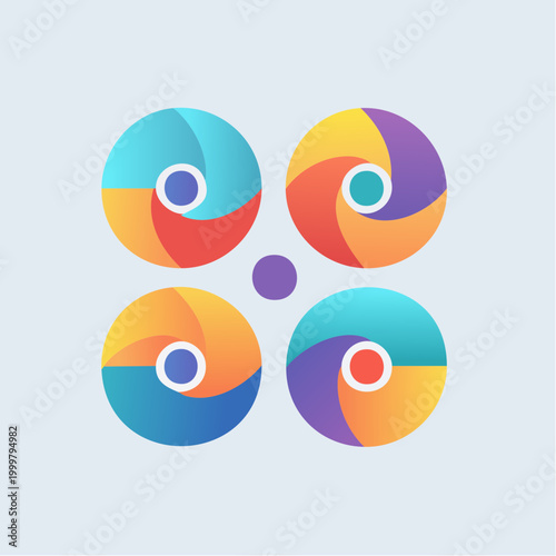Free Download Abstract circular elements with a gradient color scheme creating a modern and dynamic visual pattern - GFXLoad