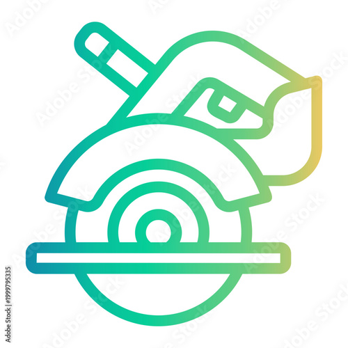 circular saw Line Gradient Icon