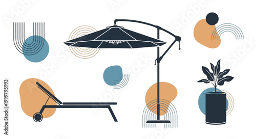 Modern Patio Furniture Set Design.