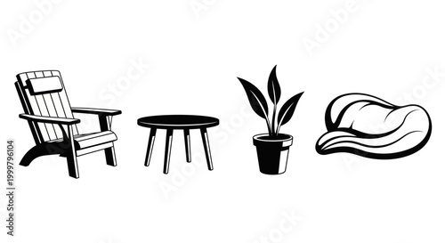 Simple line drawing of a chair.