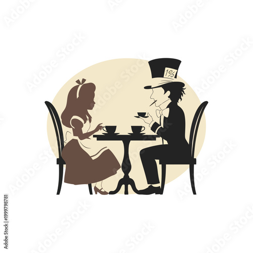 Couple Sitting at Small Table.