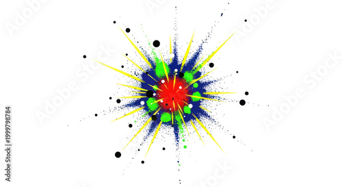 Colorful Explosion of Paint Splatters.