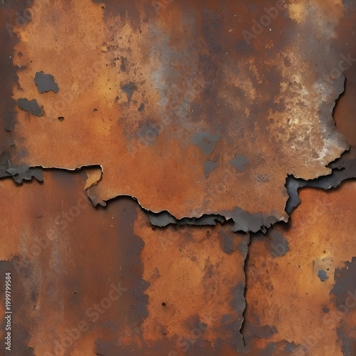 Rusted Metal Surface with Peeling Corrosion Layers