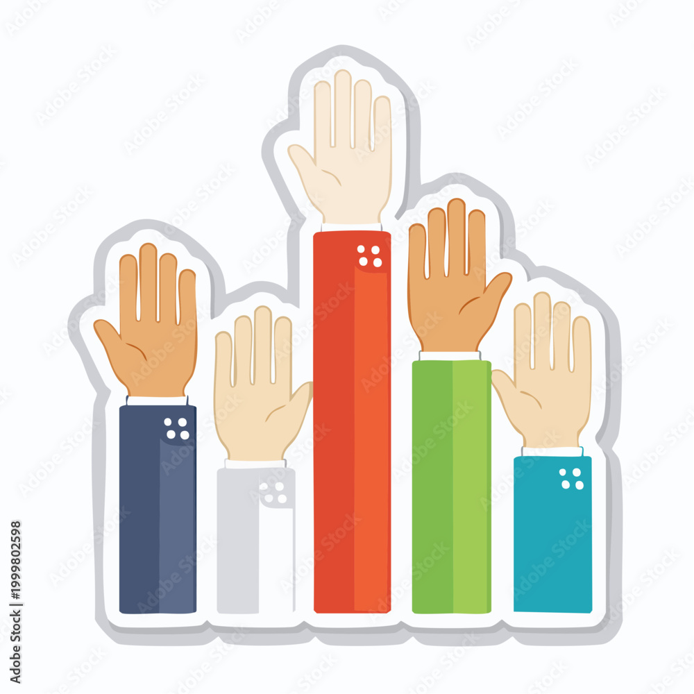 Obraz premium Hands Raised Voting Participation Concept
