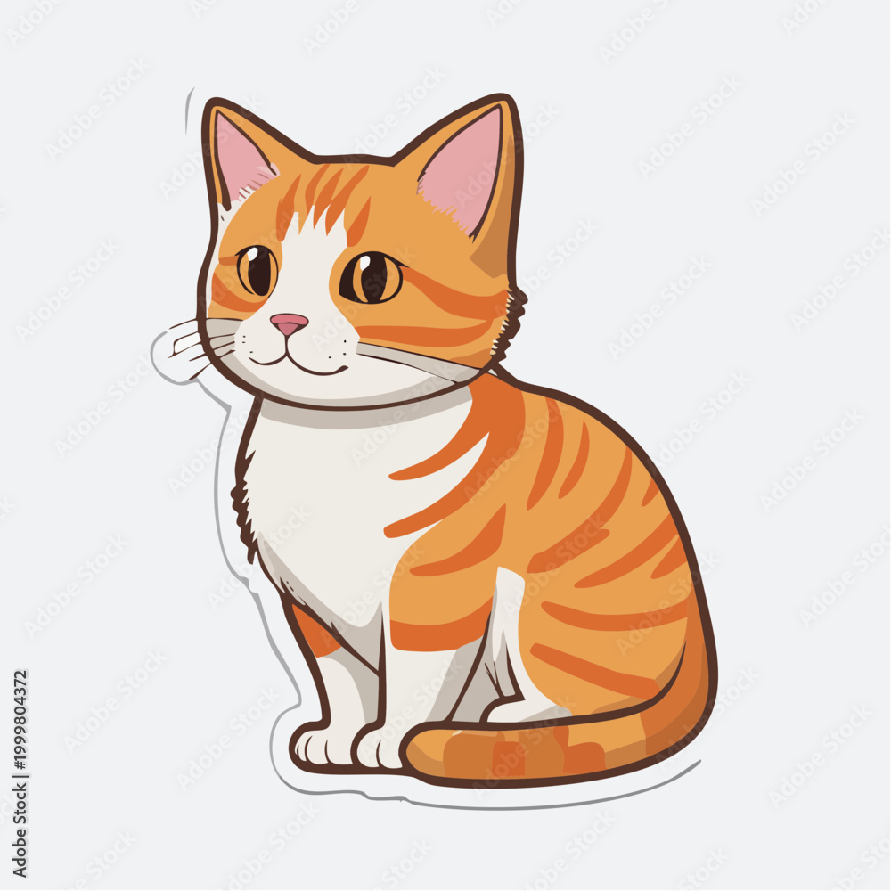 Obraz premium Cute Orange Tabby Cat Illustration