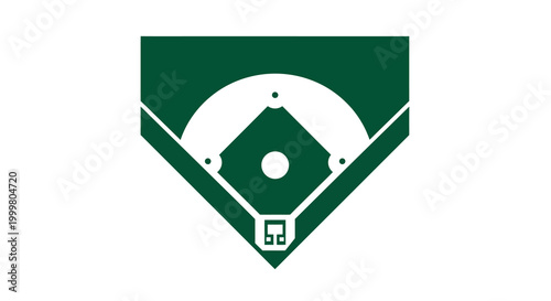 Minimalist graphic icon of a baseball diamond, depicting the classic field layout of the popular sport, ideal for modern branding, digital applications, and sports-themed designs