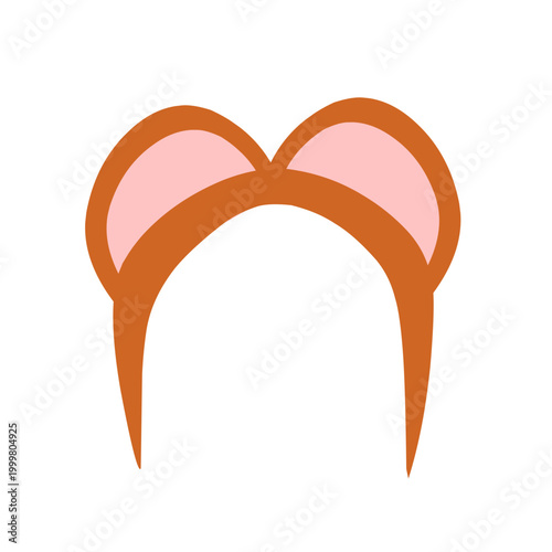 Animal ear headband design. Headband accessory vector. Cute animal ear headband illustration. Women's headband flat design. Women's headband style 