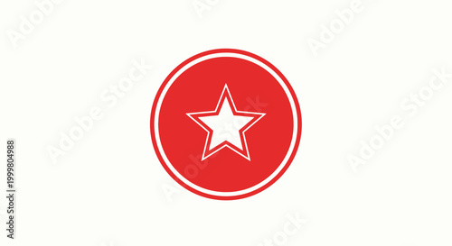 Red circle with white star symbol.