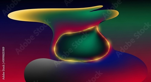 3d abstract wave with vibrant neon gradient lighting on dark background