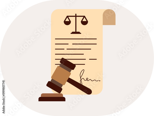 Contract law icon. Court icon. Flat vector icon concept.