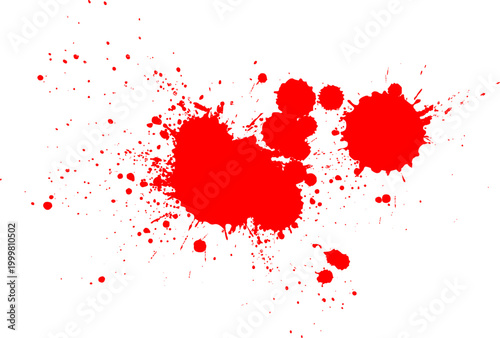 red ink watercolor brush painting dropped splatter splash grunge graphic element