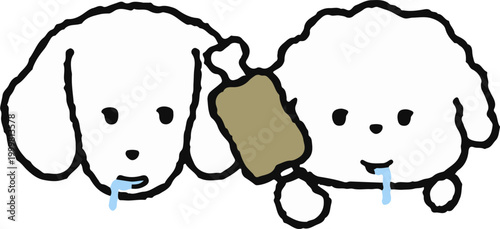 침흘리는 강아지 이모티콘