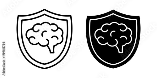 Brain intelligence shield thinking protection security system safe analysis concept for digital use