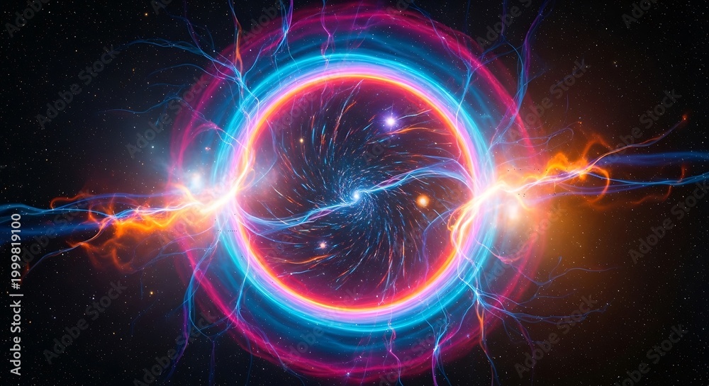 Fototapeta premium Vibrant Electric Circle Energy Concept.