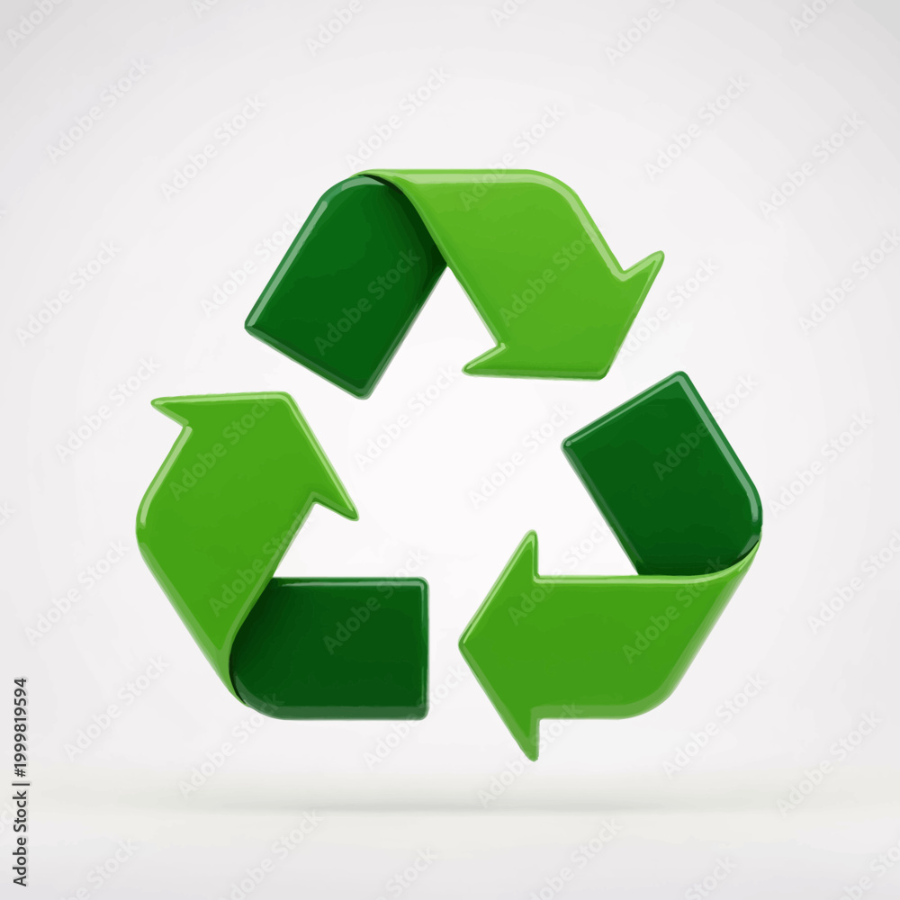 Fototapeta premium 3D Sustainability recycle symbol Icon Illustration