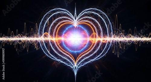 Vibrant Heart Shaped Light Pattern.