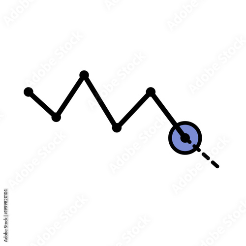 下降グラフアイコン・シンプルで使いやすいトレンド表現デザイン
