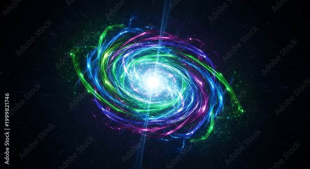 Obraz premium Vibrant Swirling Light Cosmic Energy Pattern.