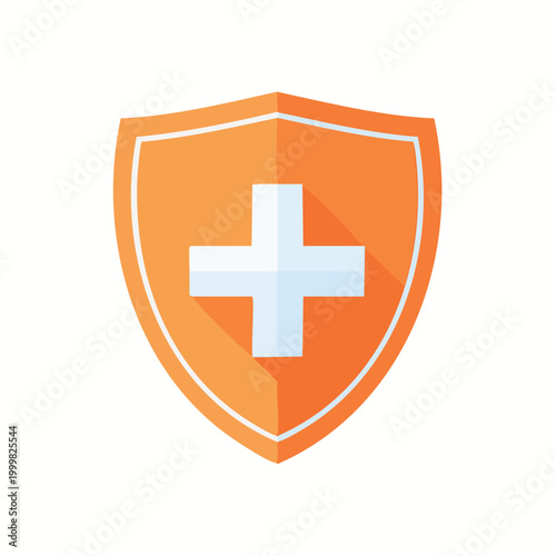 Orange Shield with White Cross Icon