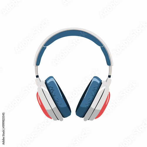 Modern Headphones with Blue and Red Accents