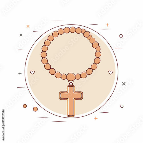 Rosary Beads with Cross Pendant