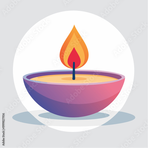 Diya Lamp with Flame
