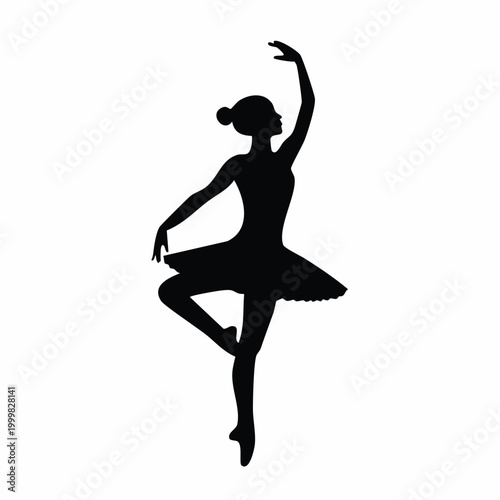 Silhouette of a ballet dancer in a graceful pose