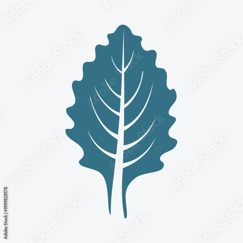 Stylized Blue Leaf Icon