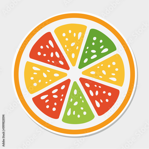 Stylized Citrus Fruit Slice Icon
