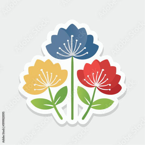Stylized Flowers Sticker
