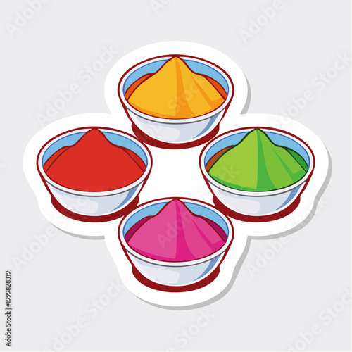 Bowls of Colorful Powder