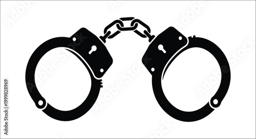 handcuffs silhouette on white background high quality professional