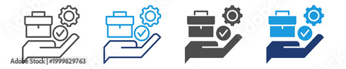 responsibilities icon set multiple style