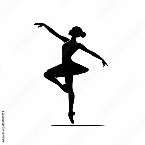 Silhouette of a Ballerina in a Graceful Pose