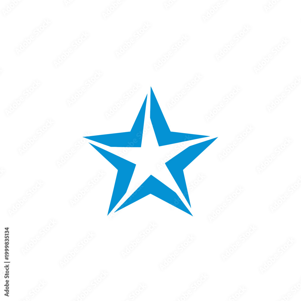 Obraz premium Blue star icon on a white background for design use