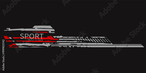 Fotografie racing team trendy fashionable vector t-shirt and apparel design, typography, print, decal car,wrapping vector