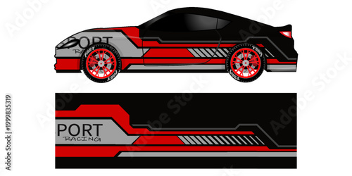 Car wrap graphic racing abstract background for wrap and vinyl sticker