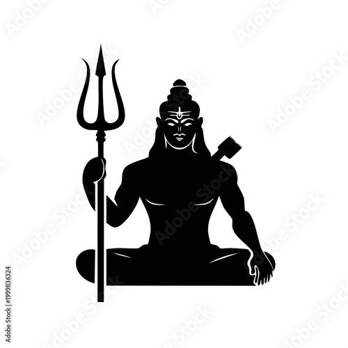 Silhouette of Lord Shiva holding a trident