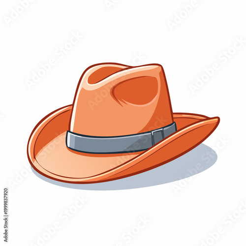 Orange Fedora Hat Illustration