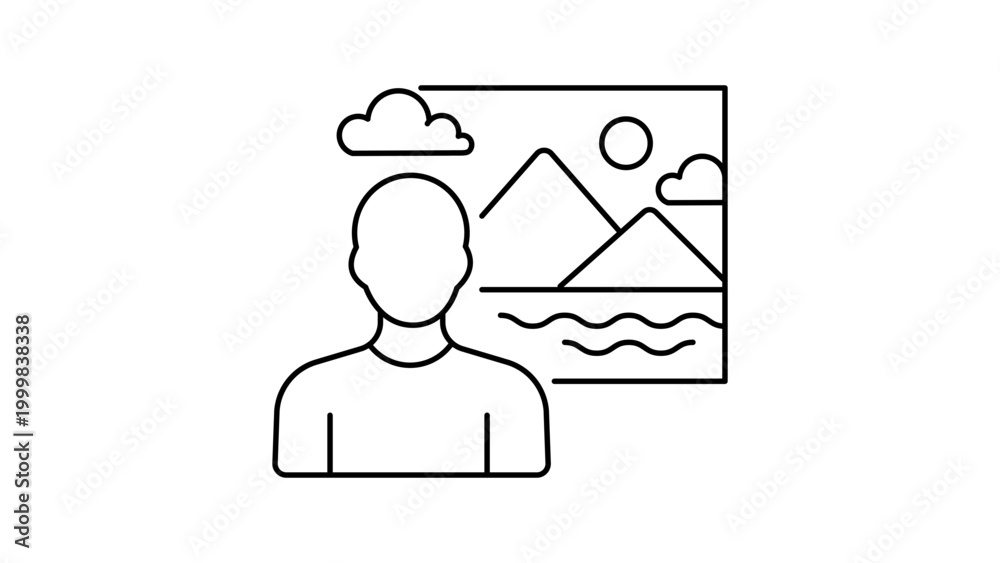 Foto Virtual Background Concept Vector Icon Illustration with Editable Stroke