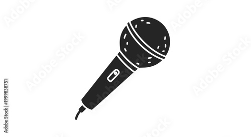 Black and White Handheld Dynamic Microphone.