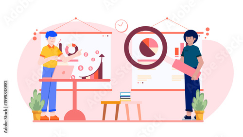 Professional team analyzing financial charts and investment growth