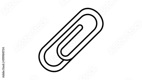 Schilderij op canvas Minimalist Paperclip Attachment Vector Icon with Editable Stroke; Clean Black Line Outline Illustration for Office, Business, and Digital Interface Design, Scalable and Customizable Graphic Element