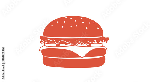 Bild auf Leinwand Illustration of a Bacon Cheeseburger.